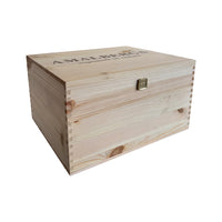 Amalberga branded wooden box for 6 bottles
